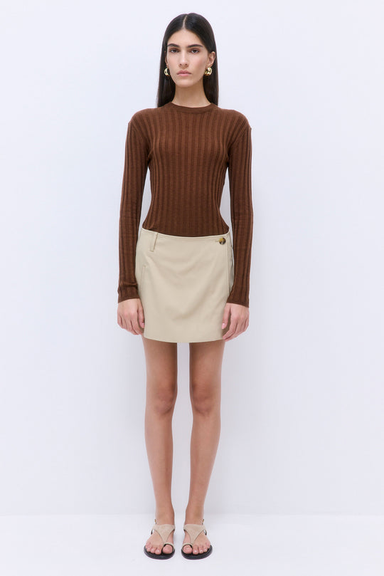 Soft Ribbed Crew Neck