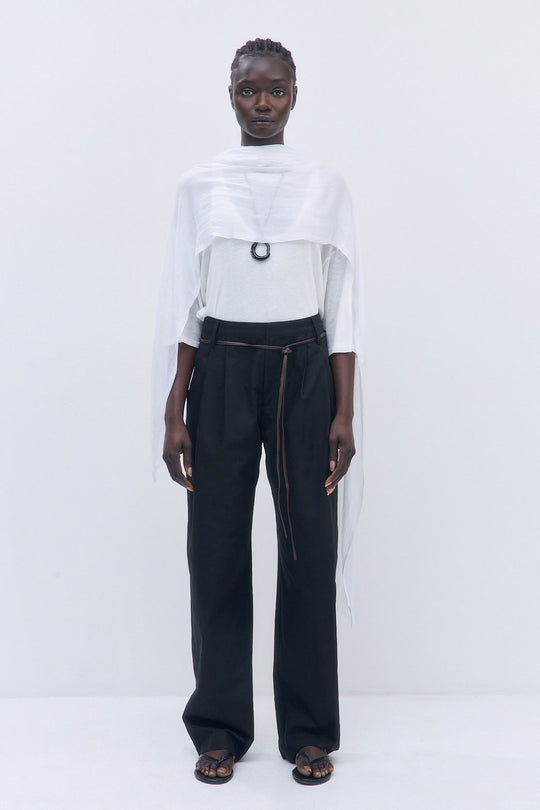 Pleated Barrel Pants