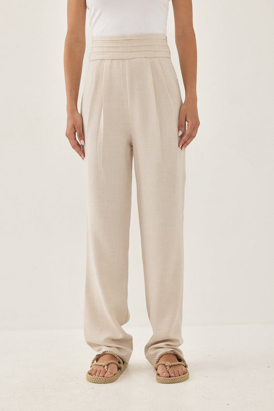 High Waisted Pleated Trousers - Dé Rococo