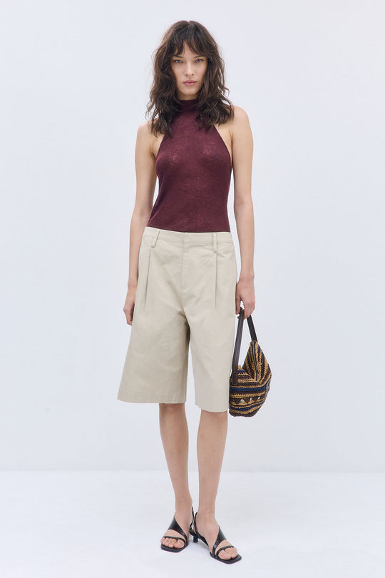 Fuzzy Sheer Scarf Halter Top