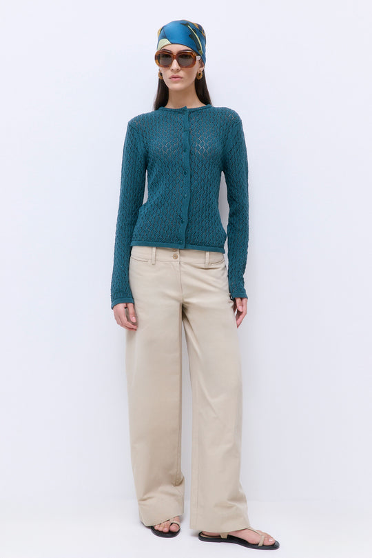 Diamond Knit Crochet Cardigan