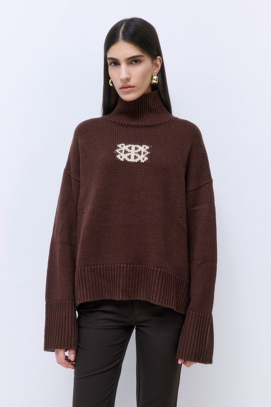 Turtleneck Intarsia Jumper