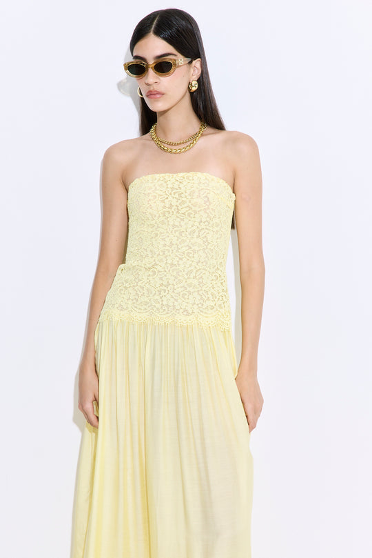 Lace Drop Waist Maxi Dress