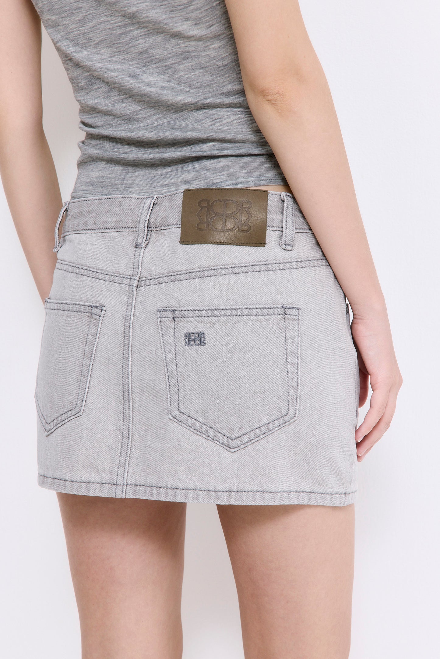 Low Rise Mini Denim Skirt