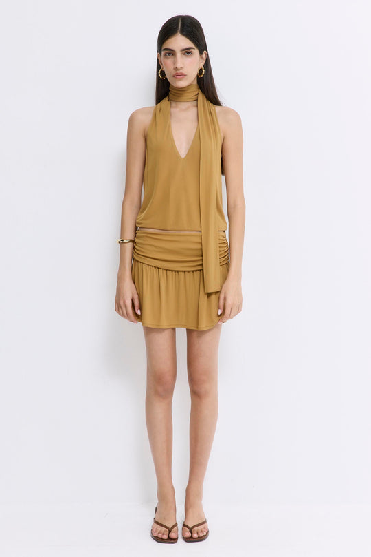 Draped Jersey Deep V Top