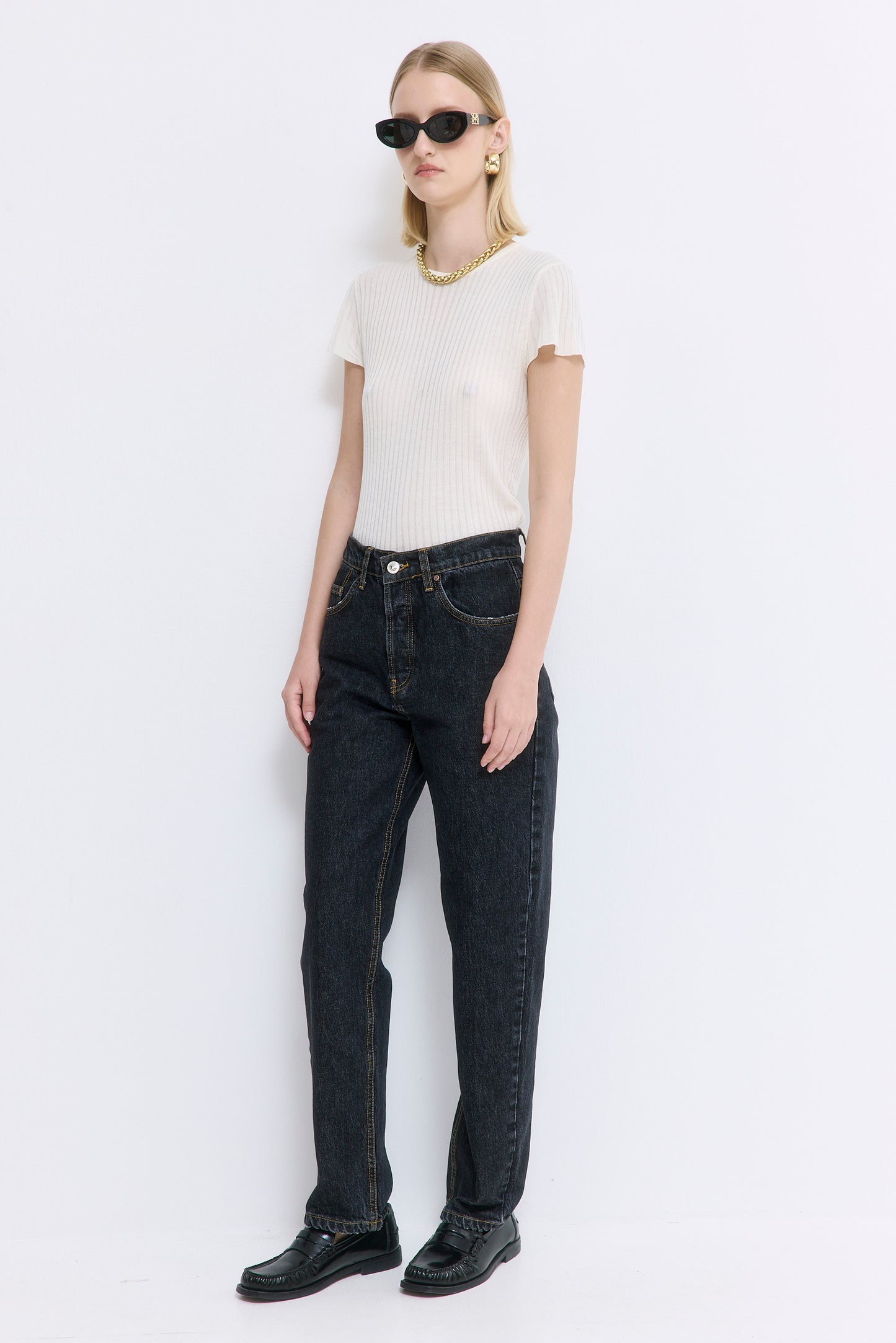 No.5| High Waist Straight Cropped Denim
