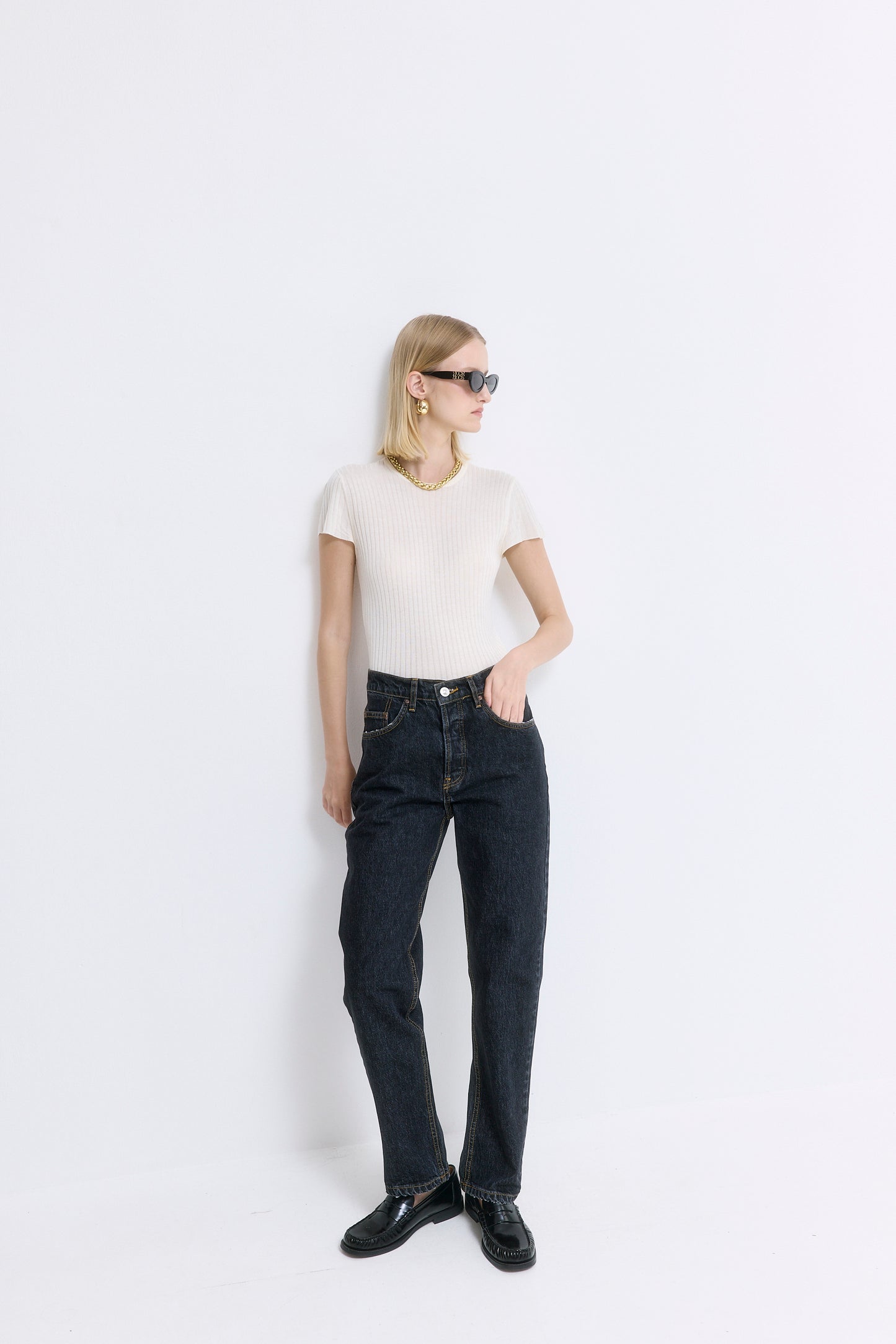 No.5| High Waist Straight Cropped Denim