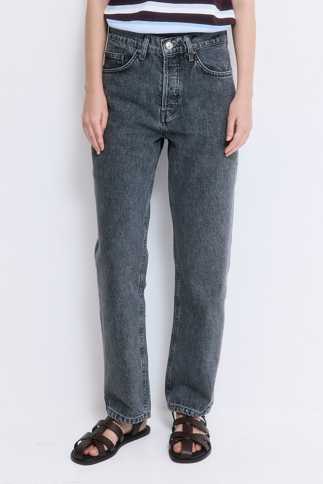 No.5| High Waist Straight Cropped Denim