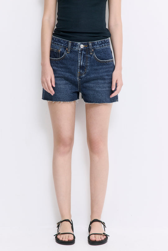 Mid Rise Denim Shorts