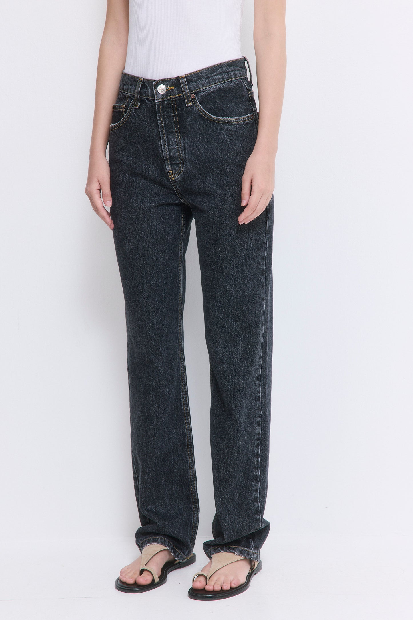 No.6| High Waisted Straight Full Length Denim