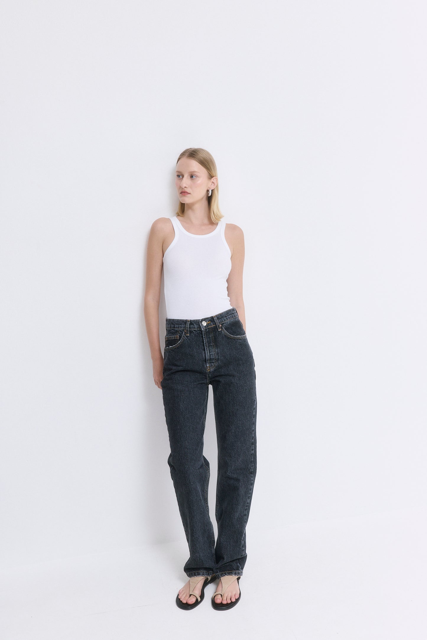No.6| High Waisted Straight Full Length Denim