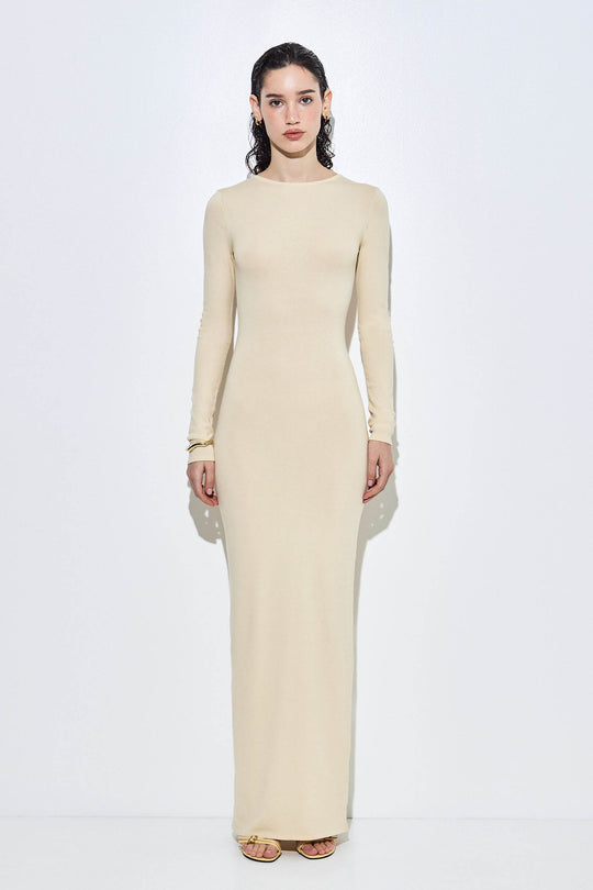 Open Back Buckle Maxi Dress