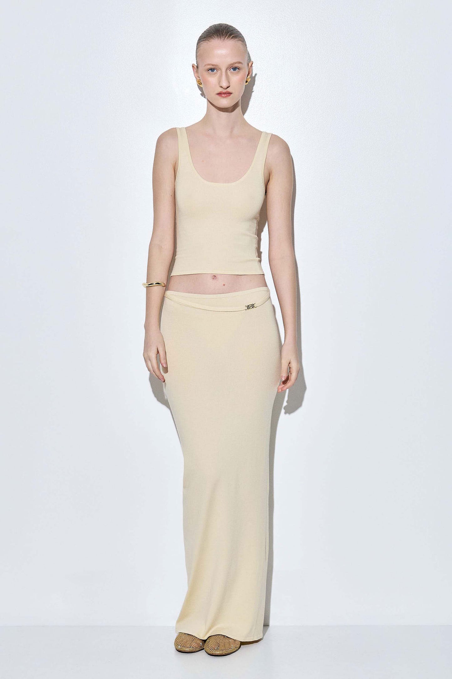 Knitted Buckle Maxi Skirt