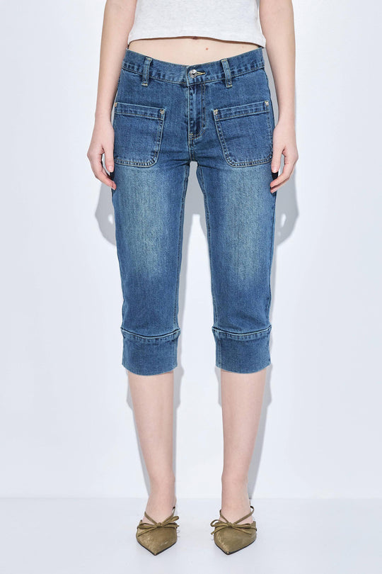 Mid Rise Capri Denim