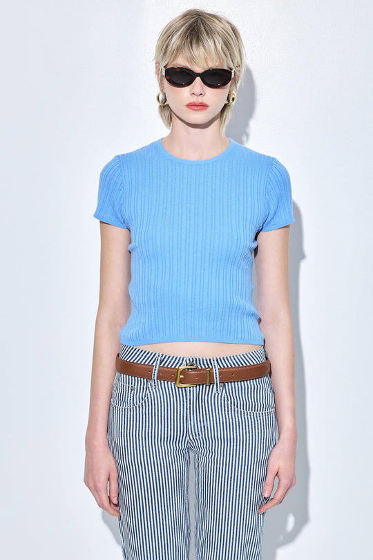 Ribbed Crew Neck Tee