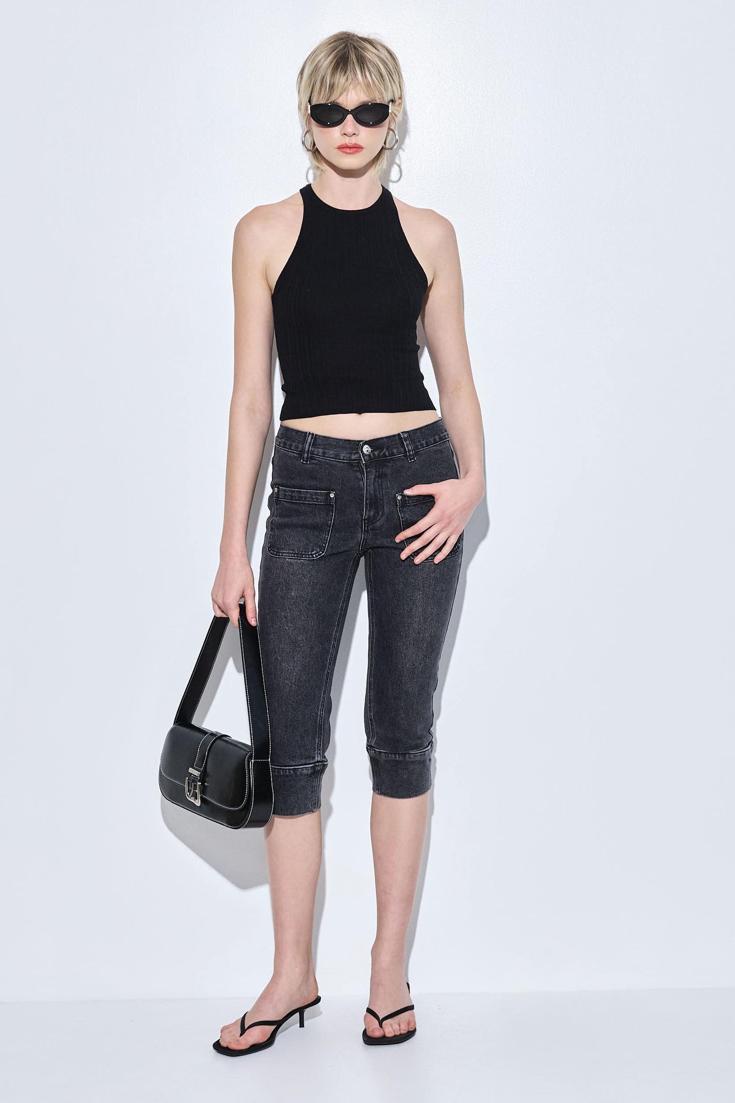 Ribbed Crew Neck Tank Top