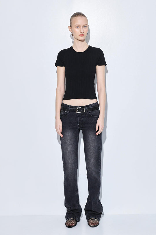 Ribbed Crew Neck Tee