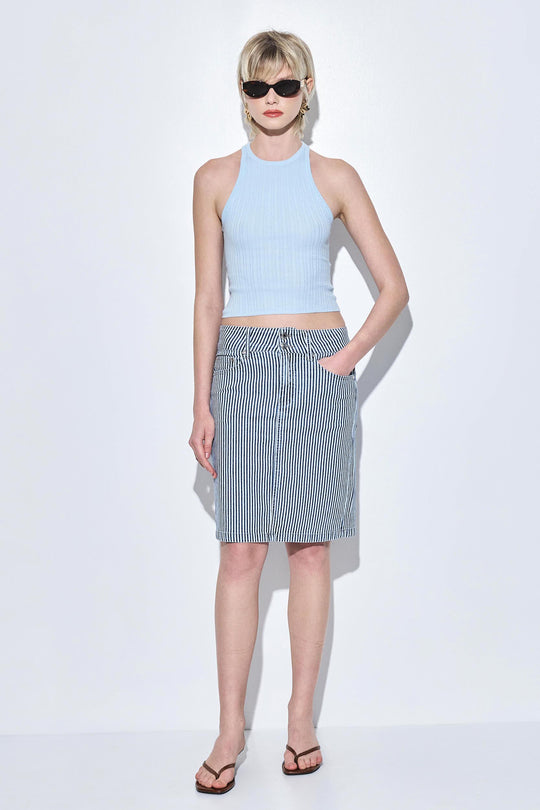 Ribbed Crew Neck Tank Top