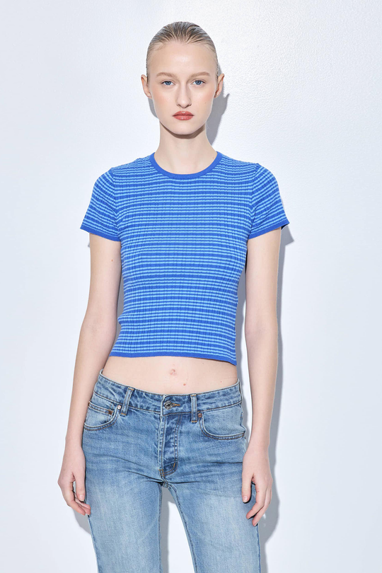 Ribbed Crew Neck Tee