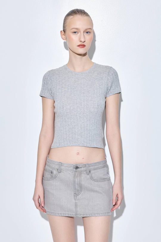 Ribbed Crew Neck Tee