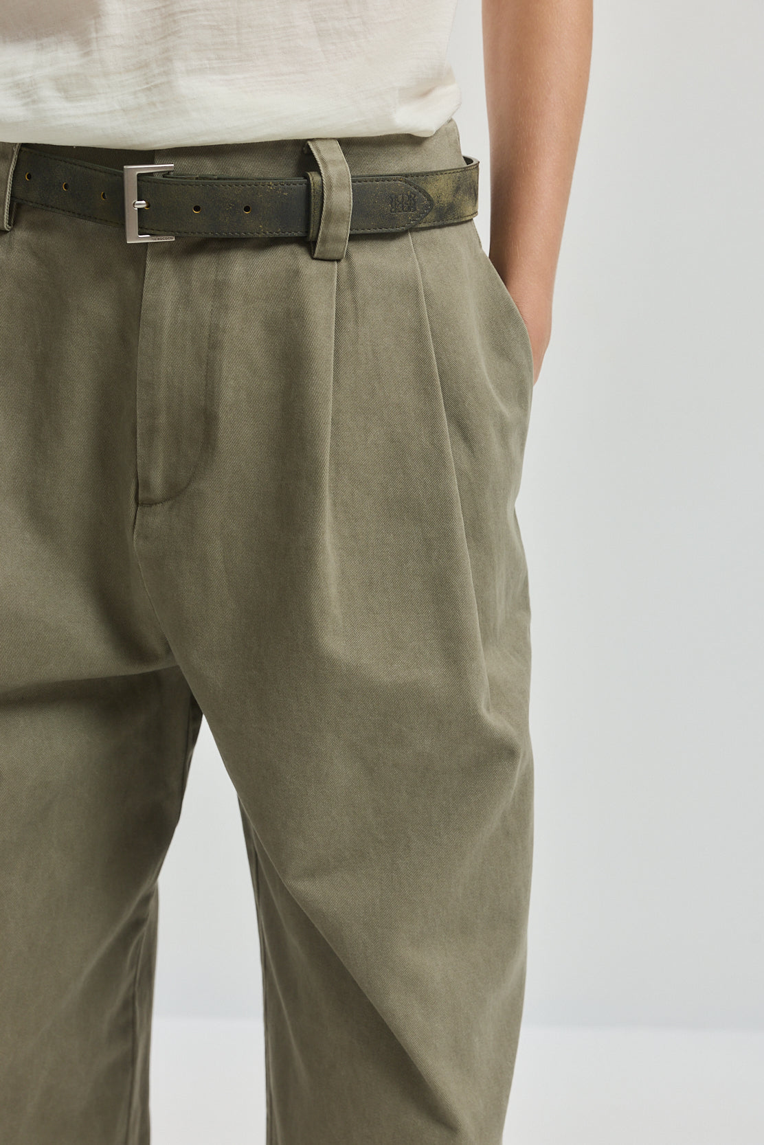 Cotton Pleated Pants