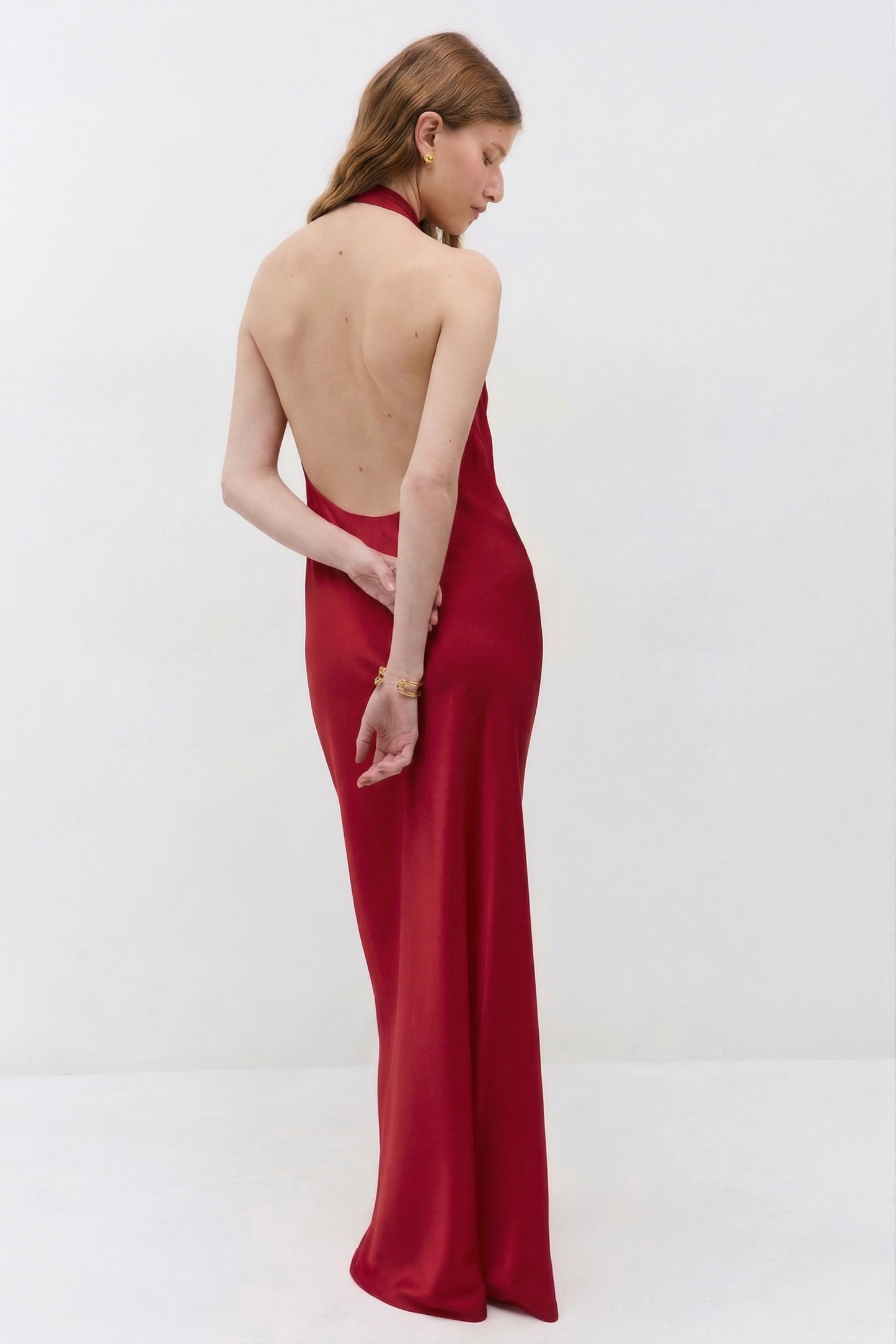 Satin Drape Maxi Dress - Dé Rococo