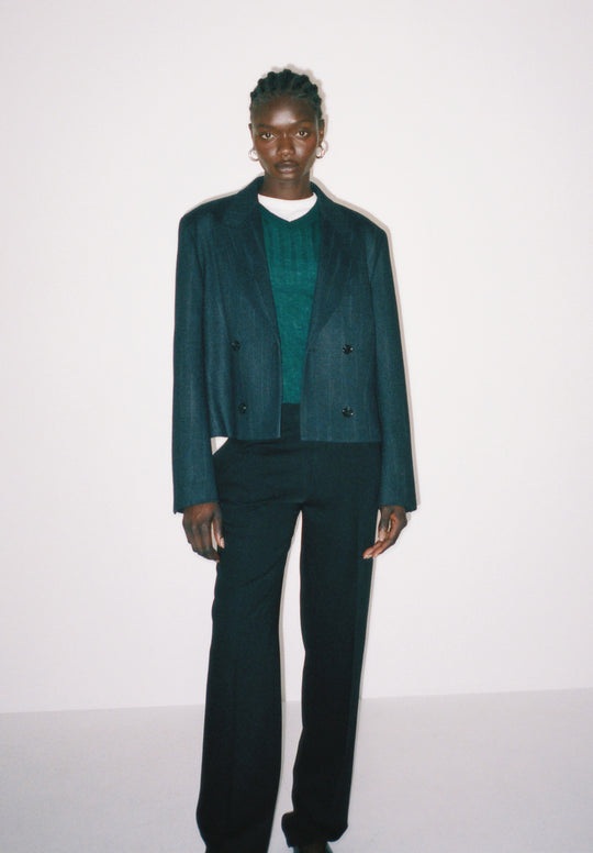 Double Breasted Cropped Blazer - Dé Rococo