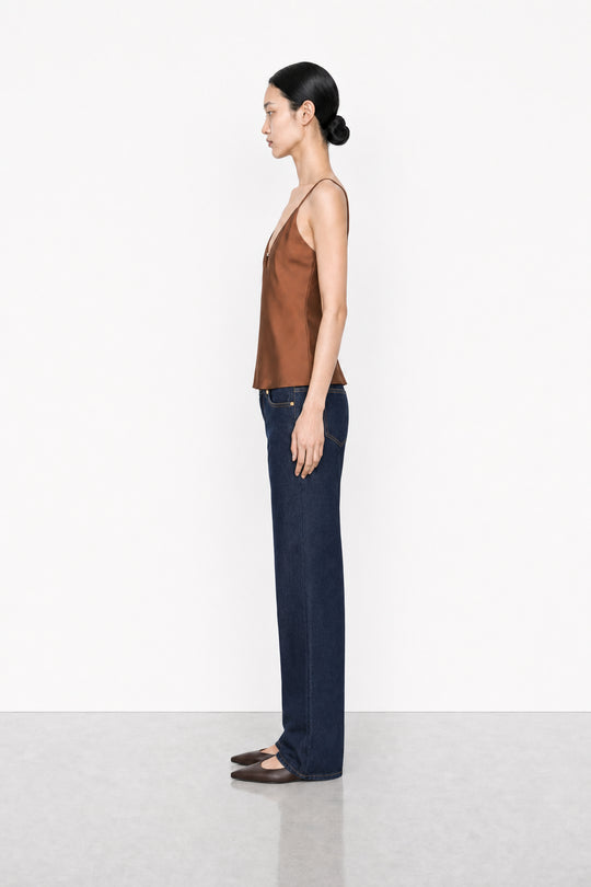 Satin V Neck Tank Top