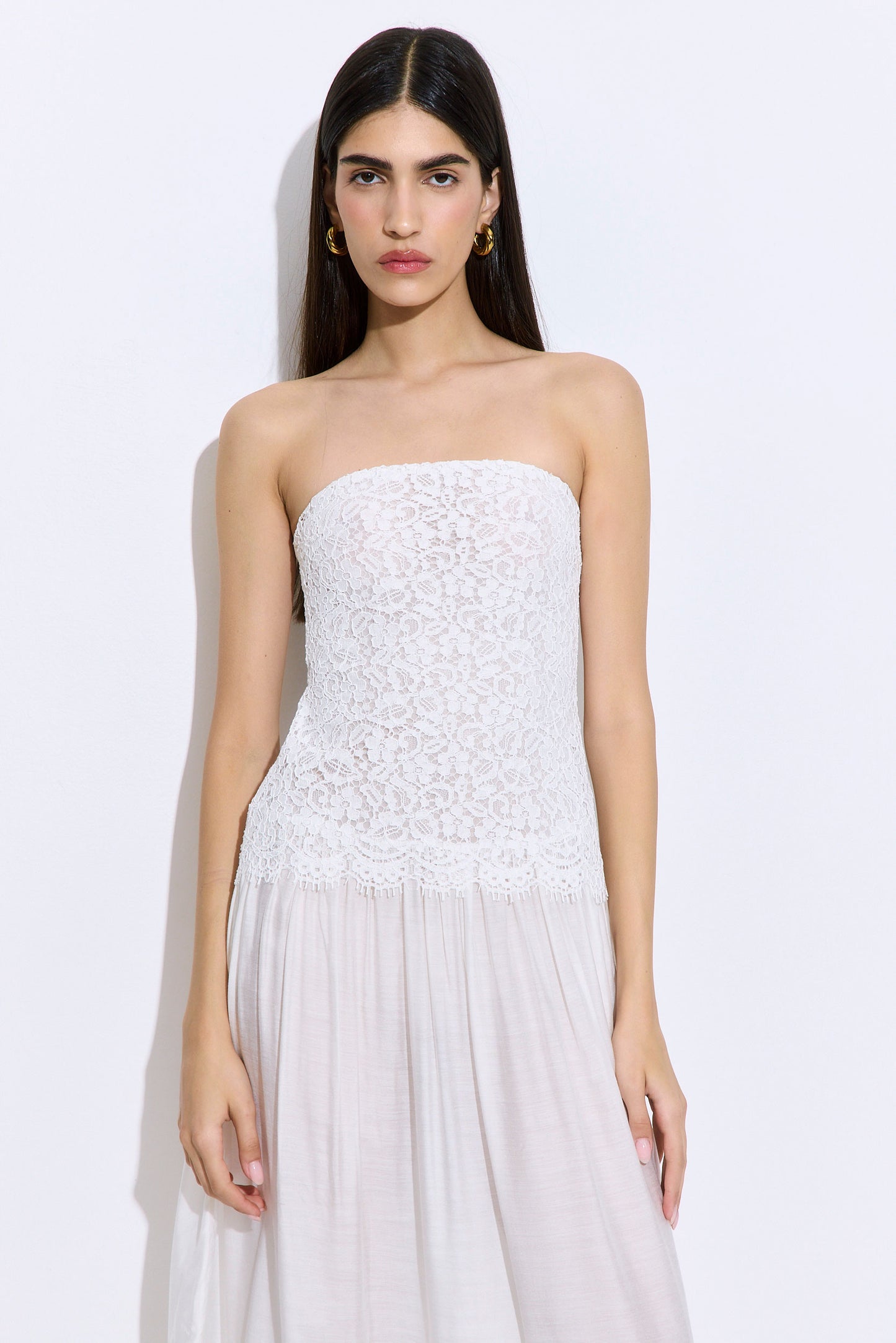 Lace Drop Waist Maxi Dress