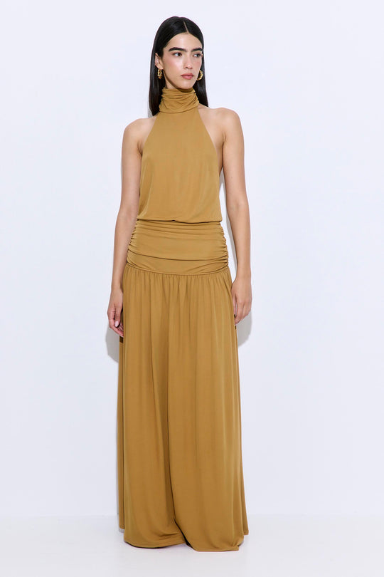 Draped Jersey Maxi Dress
