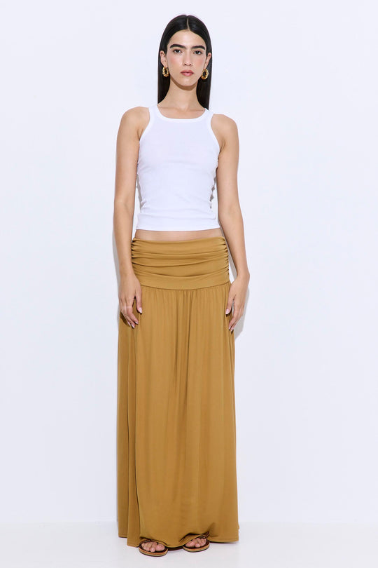 Draped Jersey Maxi Skirt