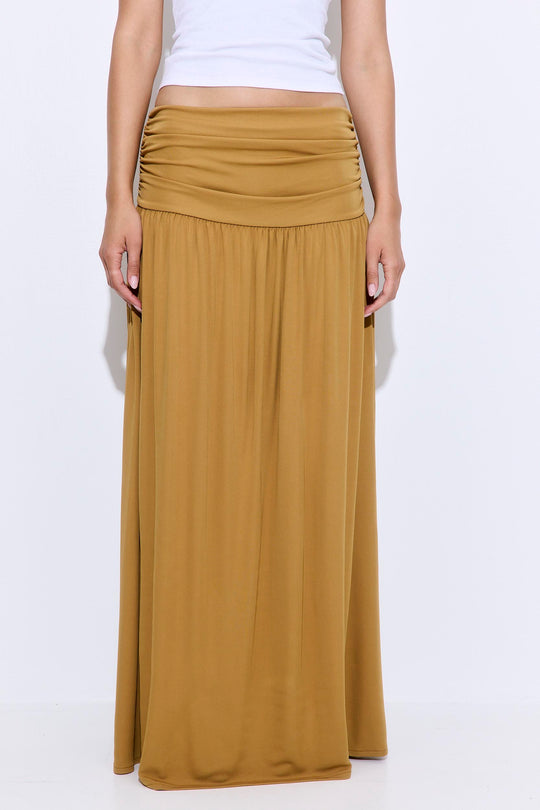 Draped Jersey Maxi Skirt