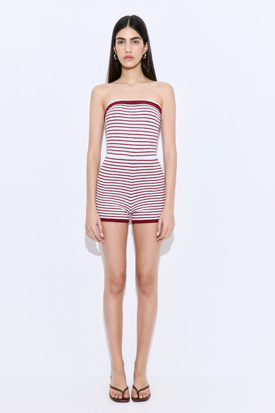 Boucle Strapless Romper
