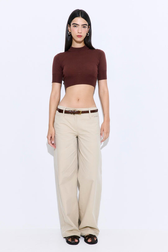 Semi Sheer Cropped Knit