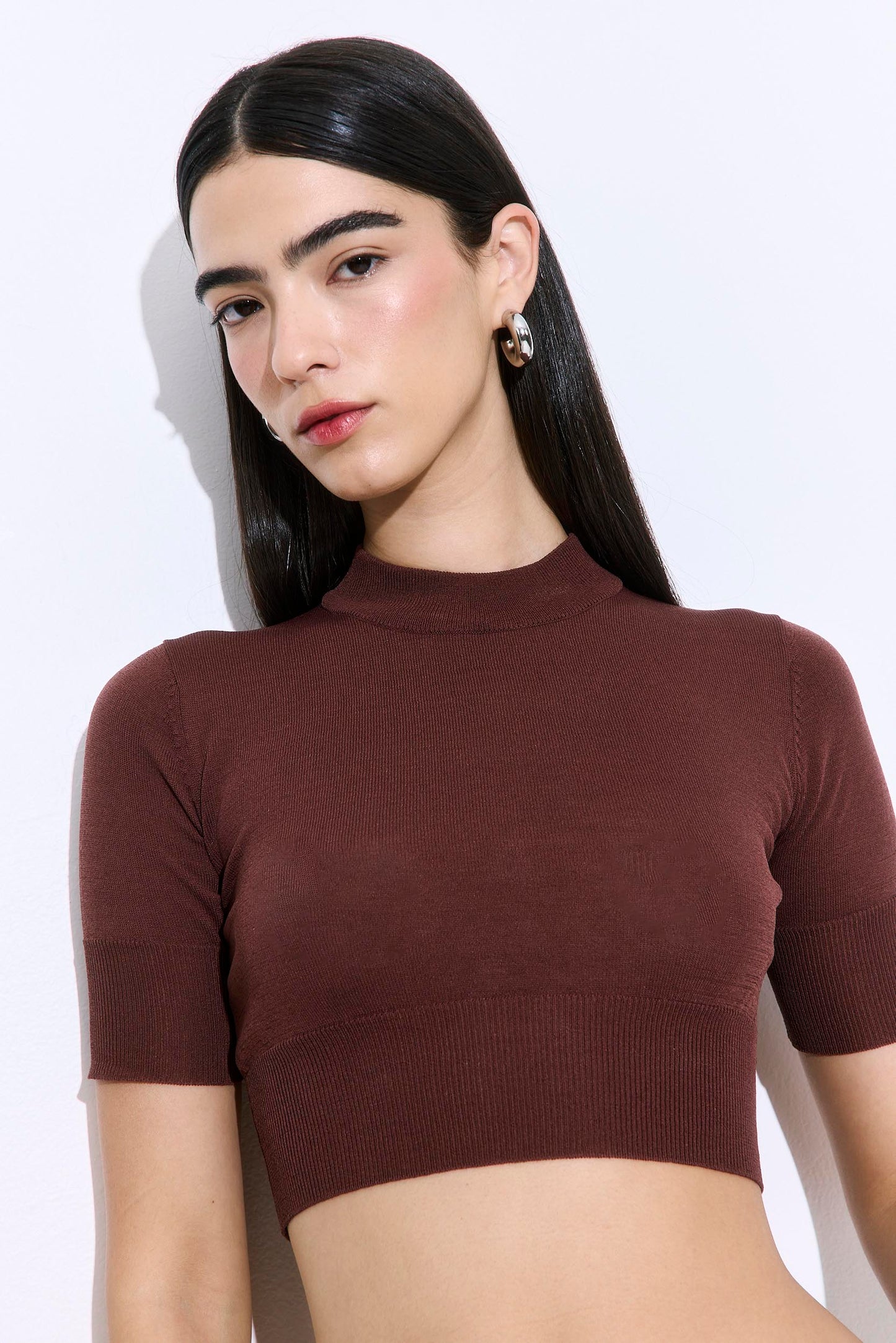 Semi Sheer Cropped Knit