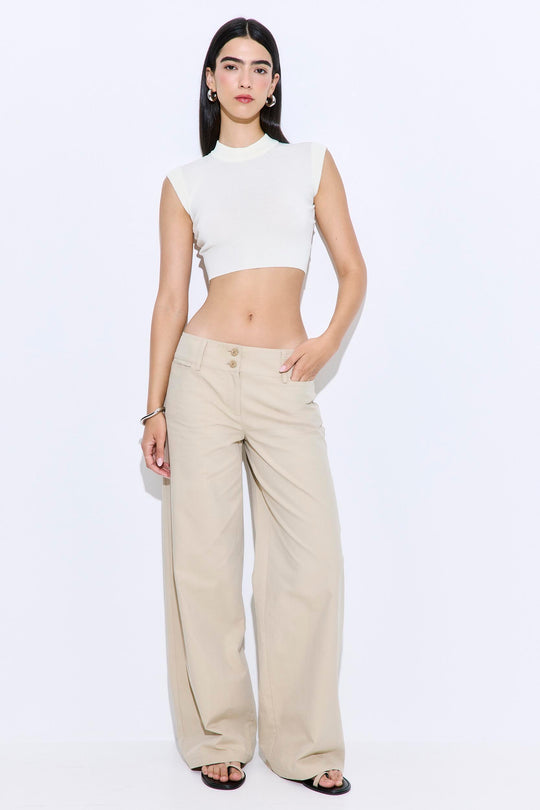 Cropped Sheer Sleeveless Knit