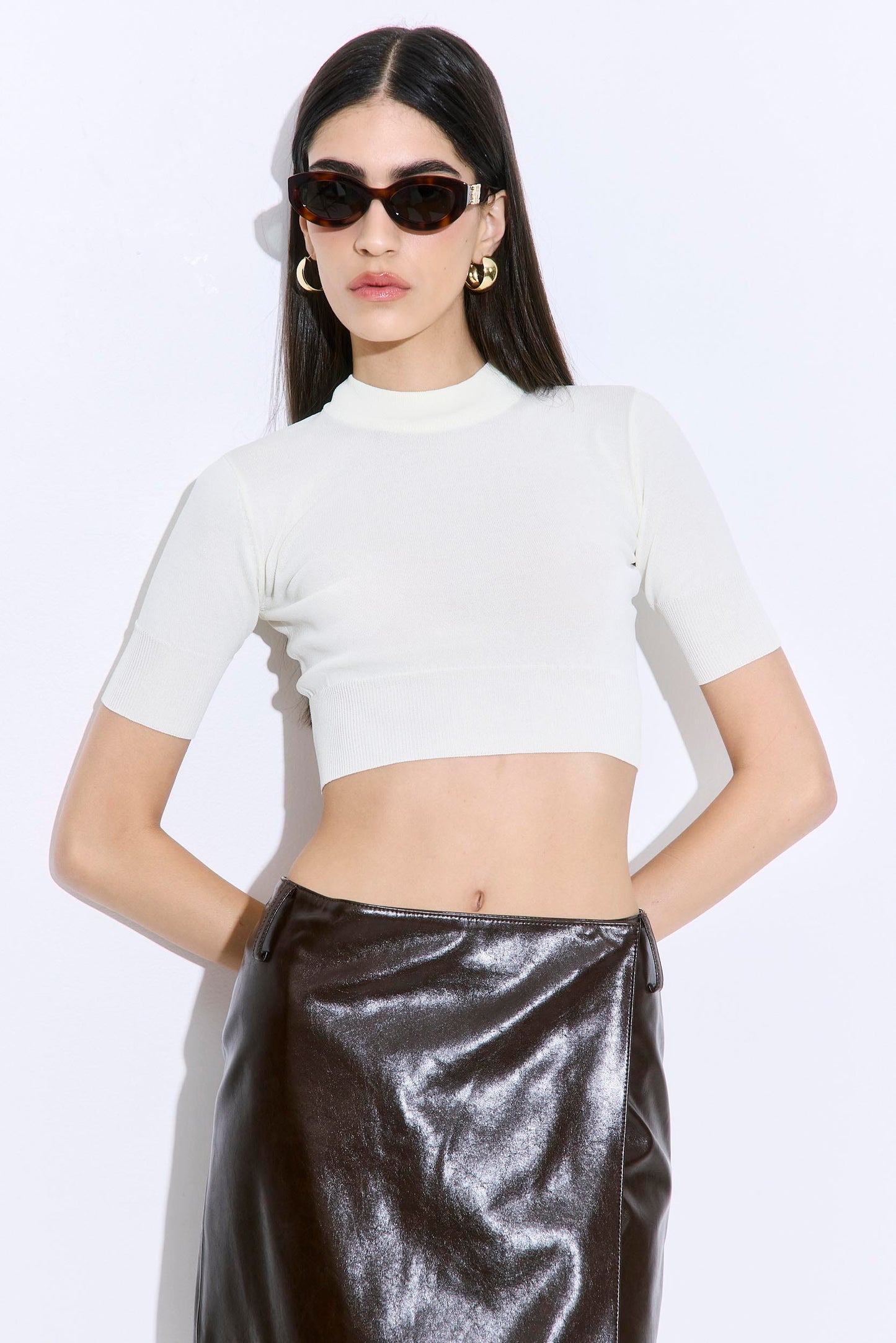 Semi Sheer Cropped Knit