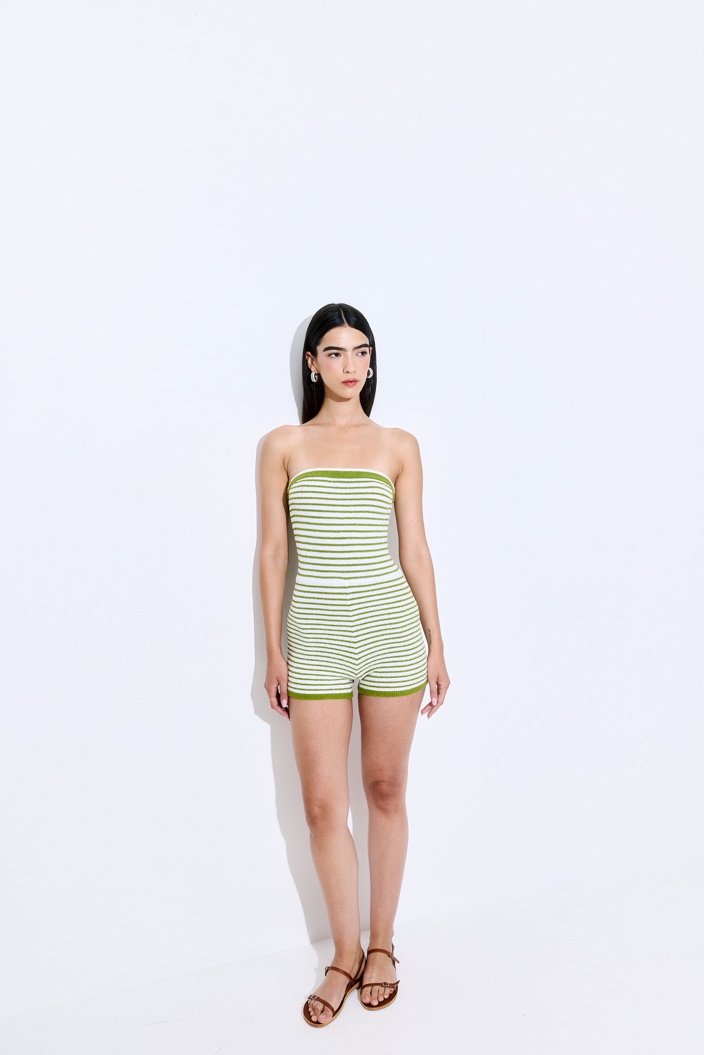 Boucle Strapless Romper