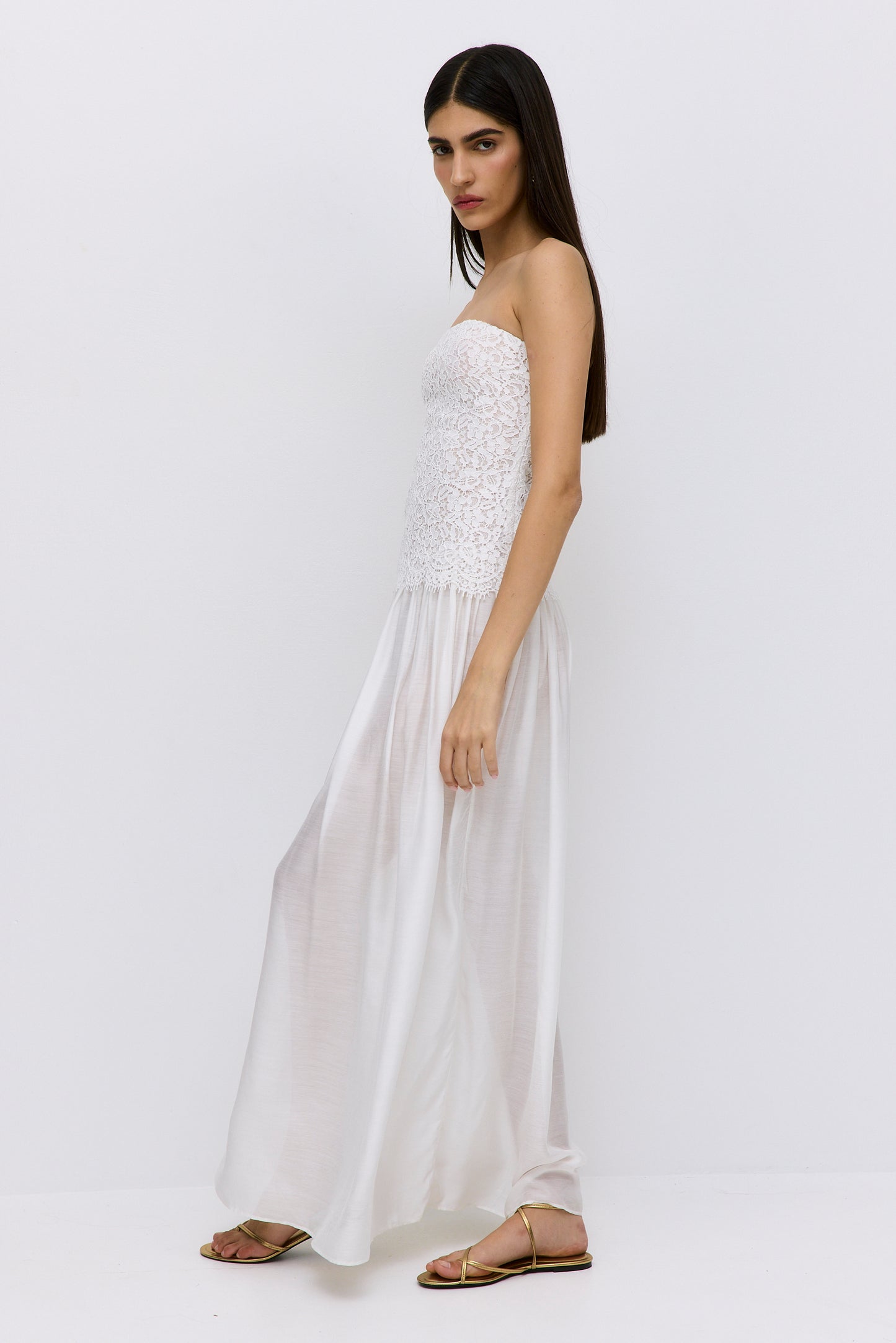 Lace Drop Waist Maxi Dress