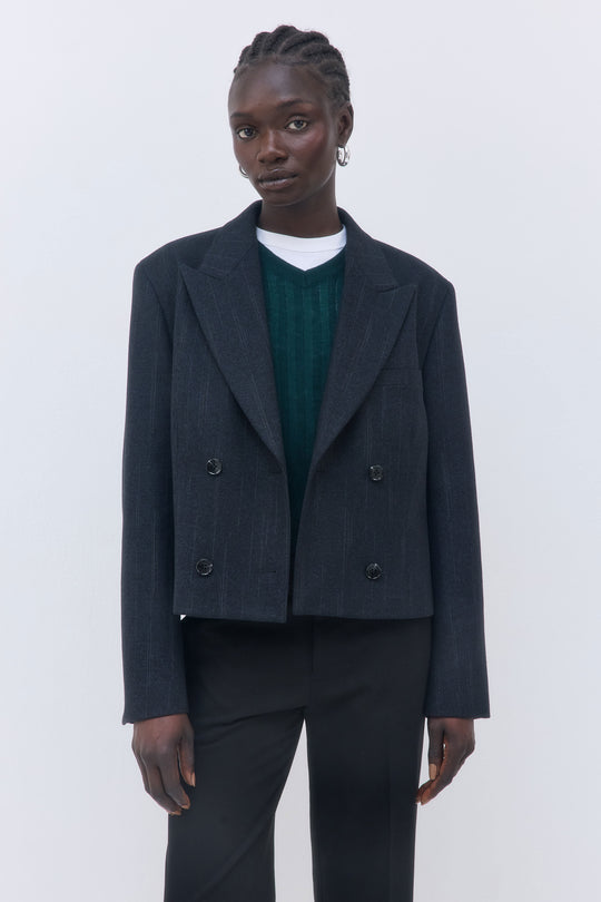 Double Breasted Cropped Blazer - Dé Rococo