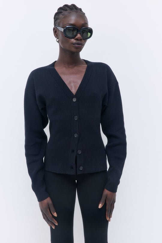 Cinched V Neck Cardigan