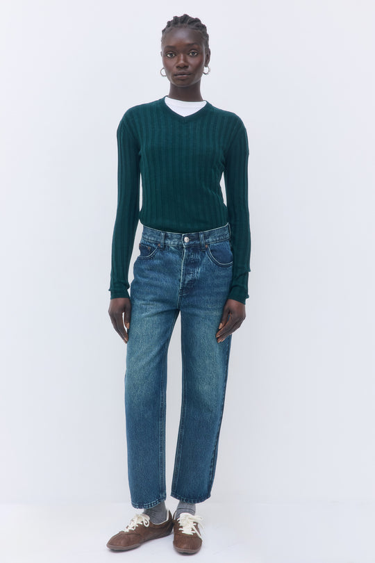 No.5| High Waist Straight Cropped Denim