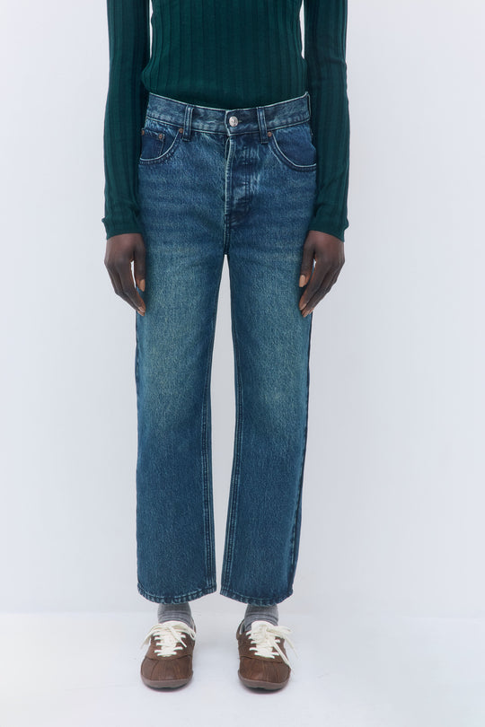 No.5| High Waist Straight Cropped Denim
