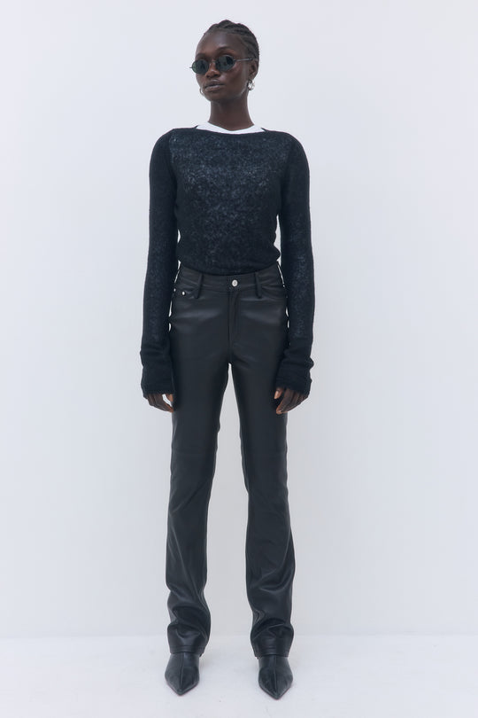 High Rise Leather Pants