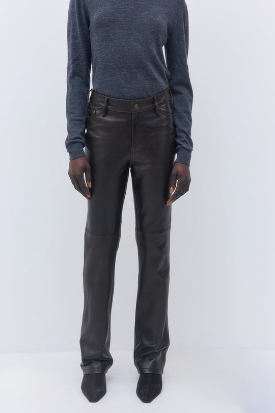 High Rise Leather Pants