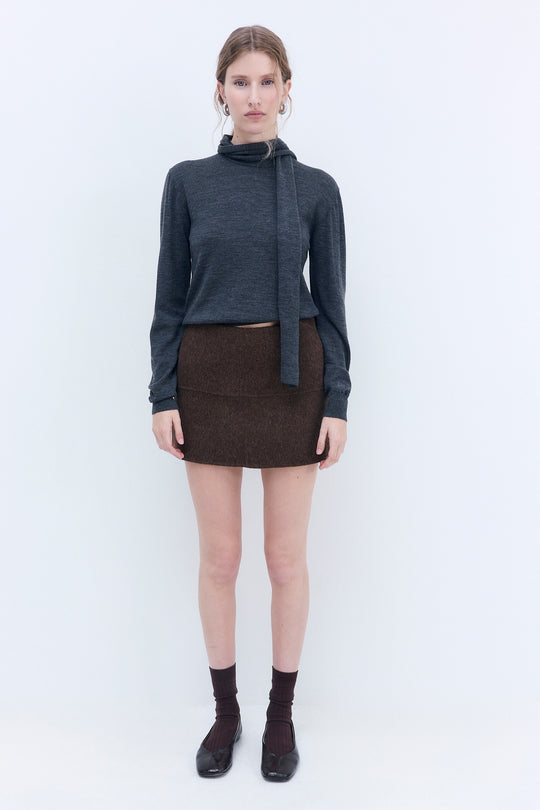 Double Wool Mini Skirt