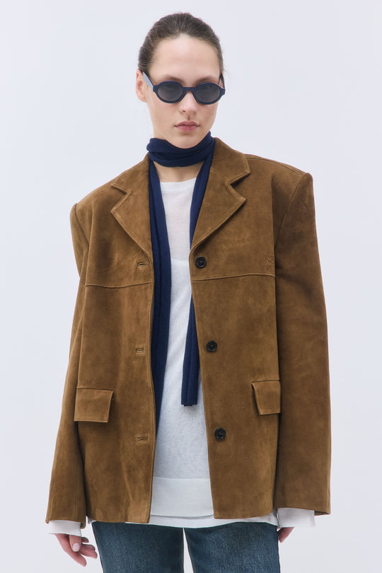 Suede Leather Blazer