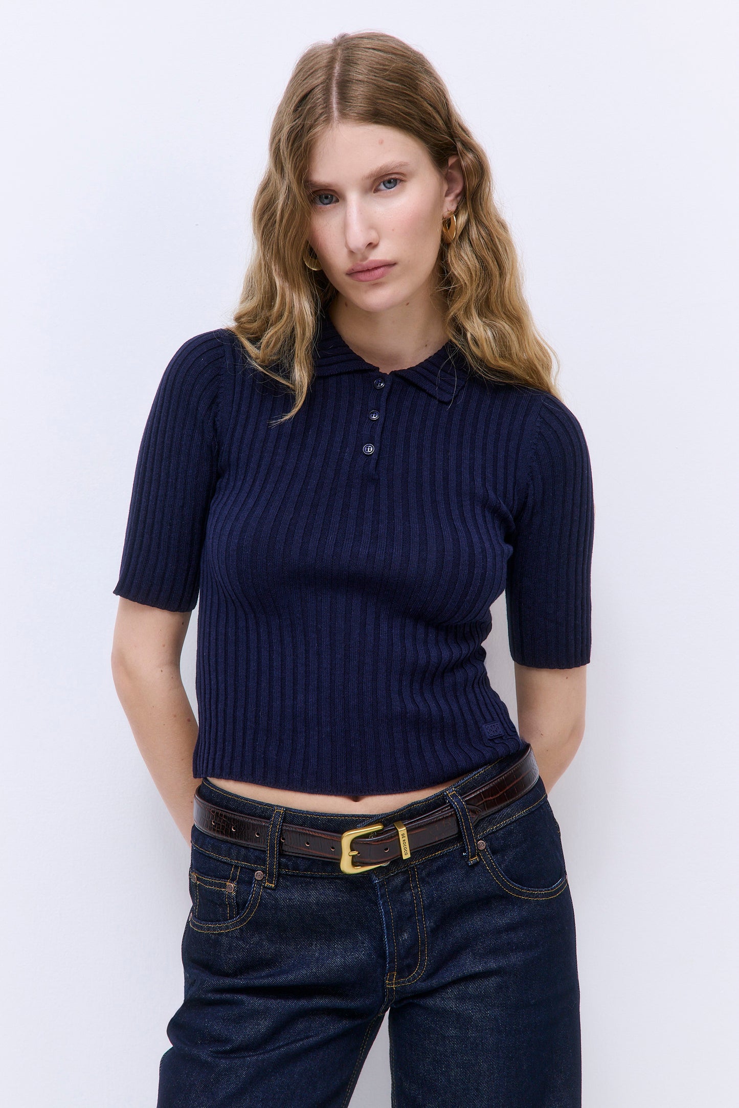 Mid Sleeved Rib Polo