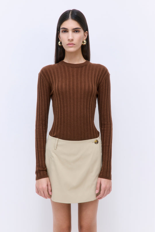 Soft Ribbed Crew Neck