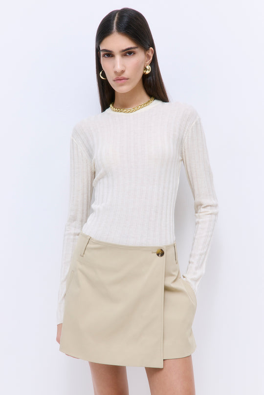 Soft Ribbed Crew Neck